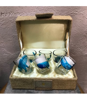 Coffret de 6 verres a Rhum peint a la main