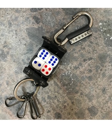 Porte Clefs Camu jeux de Dés cuir et alliage