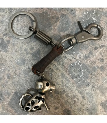 Porte Clefs Camu Chien cuir et alliage