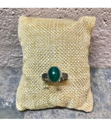 Bague argent et pierre semi précieuse en Chrysoprase