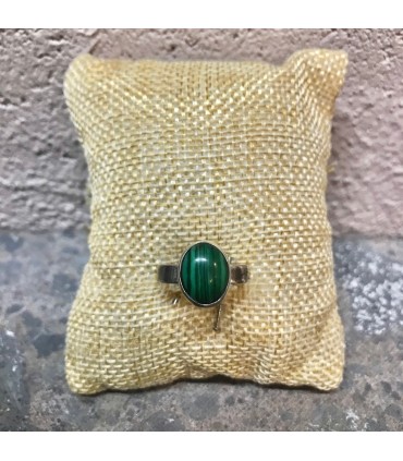 Bague argent et pierre semi précieuse Malachite