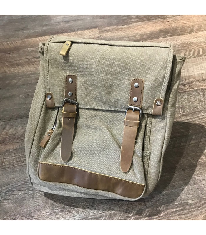 Sac canvas Beige et cuir haut de gamme