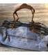 Sac Bas canvas bleu waterproof et cuir haut de gamme