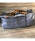 Sac Bas canvas bleu waterproof et cuir haut de gamme