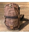 Sac canvas marron et cuir