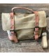 Sac canvas Beige waterproof et cuir haut de gamme