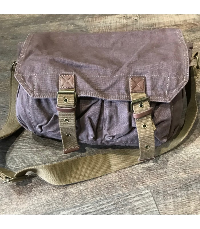 Sac canvas marron et cuir