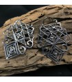 Boucles d'oreilles pendantes en zinc, Triangle de Sri Yantra, géométrie sacrée, Bienfaits énergétiques