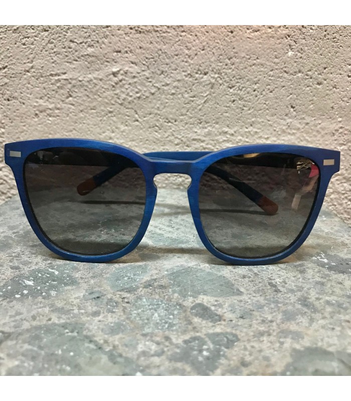 Lunette en bois d'érable bleu polarisées et son coffret