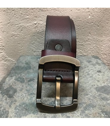 Ceinture cuir véritable marron ajustable