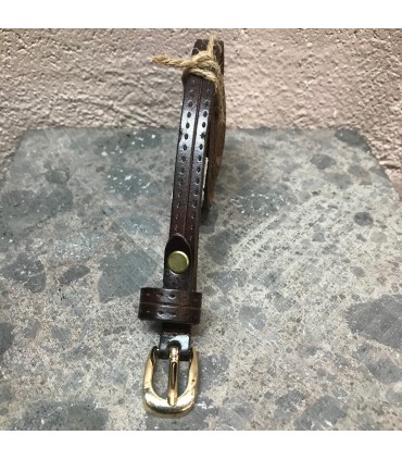 Ceinture cuir véritable marron ajustable