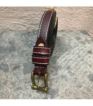 Ceinture cuir véritable marron ajustable