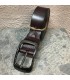 Ceinture cuir véritable marron bordeau ajustable