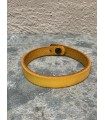 Bracelet en Cuir Jaune avec fermoir bouton en acier inoxydable réglable en 2 tailles