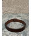 Bracelet en Cuir marron avec fermoir bouton en acier inoxydable réglable en 2 tailles