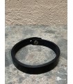 Bracelet en Cuir NOIR avec fermoir bouton en acier inoxydable réglable en 2 tailles