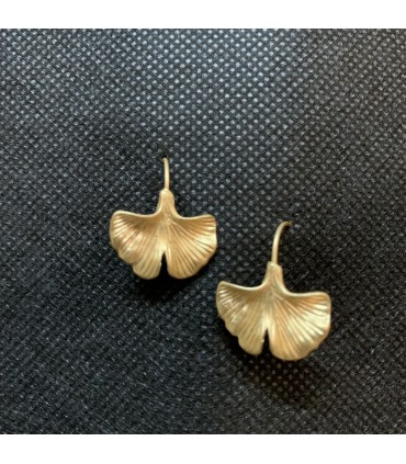 Boucles d'oreilles feuille de ginkgo or ou argent