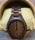 Montre en bois de noyer, bracelet bois, horlogerie japonaise.