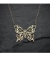 Collier en acier inoxydable minimaliste Papillon façon Origami, Bijou géométrique