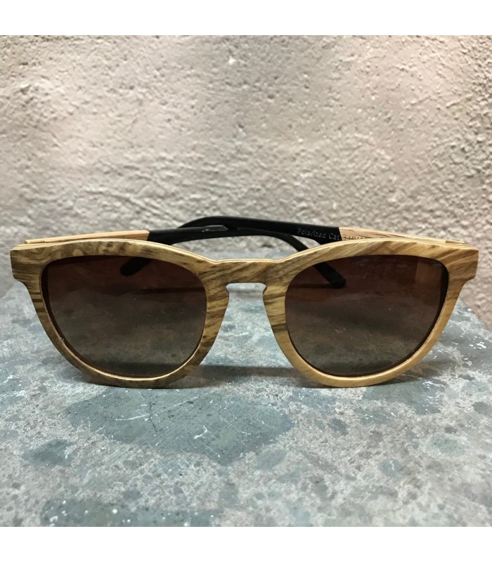 Lunettes en bois d'olivier polarisées et son coffret